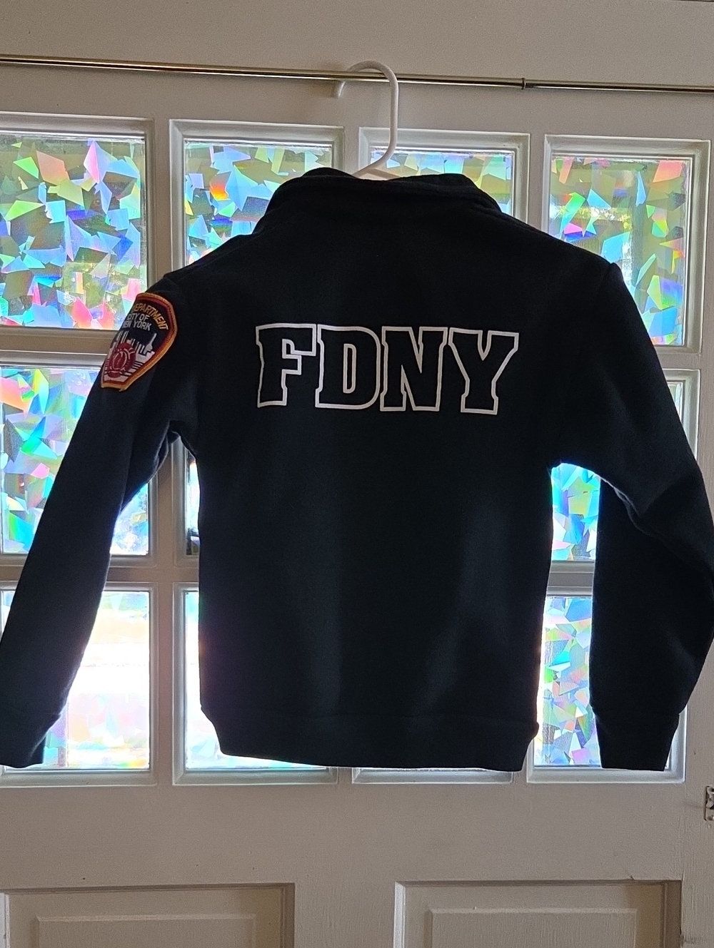 FDNY Youth Small (6-8) Quarter Zip Black Sweatshirt
